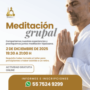 Sesión grupal de meditación Vipassana
