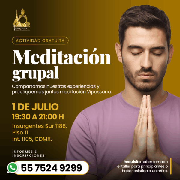 Sesión grupal de meditación Vipassana