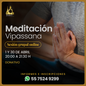 Sesión grupal de meditación Vipassana online