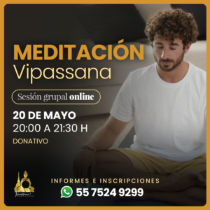 Sesión grupal de meditación Vipassana online