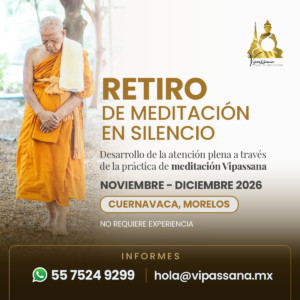 Retiros en silencio de meditación Vipassana, fin de semana